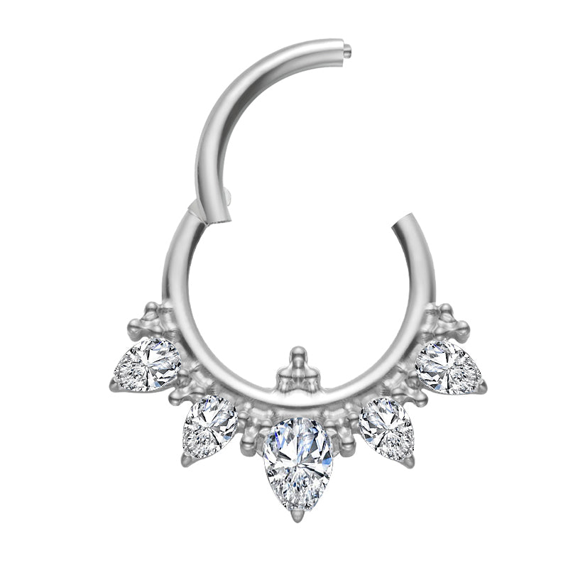Teardrop CZ Decor Titanium Hinge