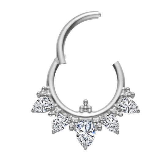 Teardrop CZ Decor Titanium Hinge