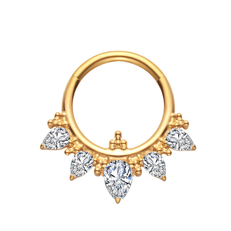 Teardrop CZ Decor Titanium Hinge