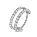 Side Facing Double CZ Paved Hinged Ring