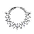 Oval CZ Decor Titanium Hinge