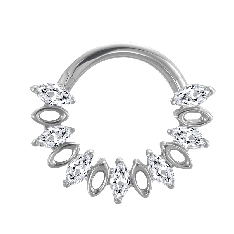 Oval CZ Decor Titanium Hinge