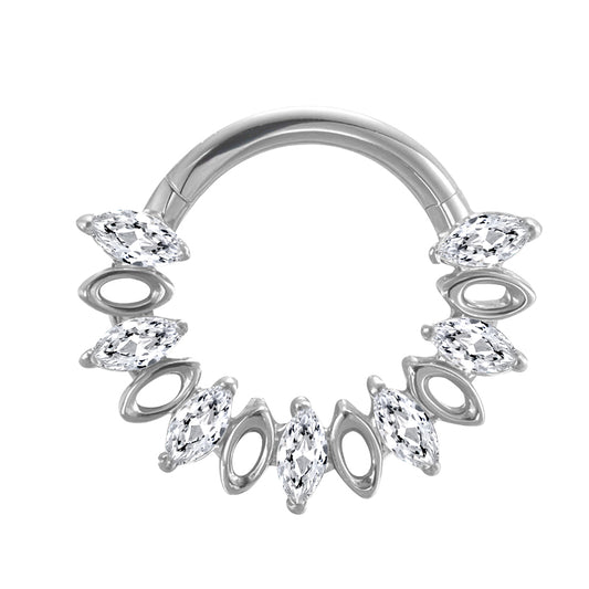Oval CZ Decor Titanium Hinge
