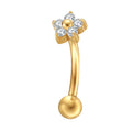 Titanium Curved Bar Micro Flower End