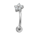 Titanium Curved Bar Micro Flower End