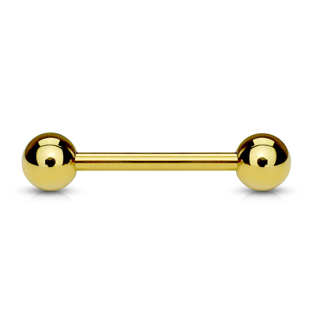 Surgical Steel Externally Threaded Barbell - Gold