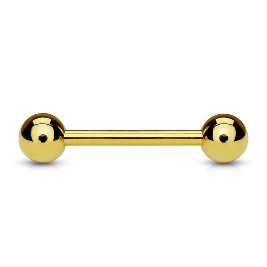 Surgical Steel Externally Threaded Barbell - Gold