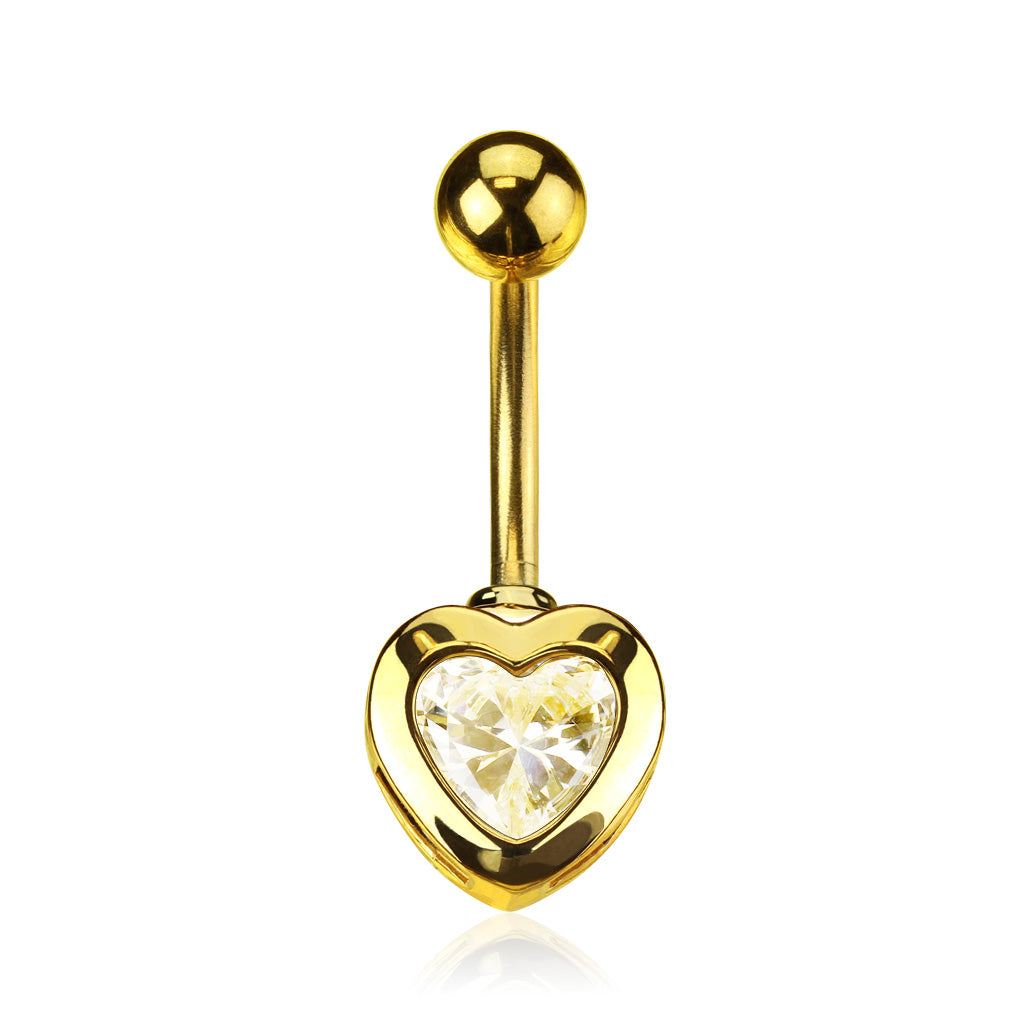 14K Gold Plated Belly Bar - Q10