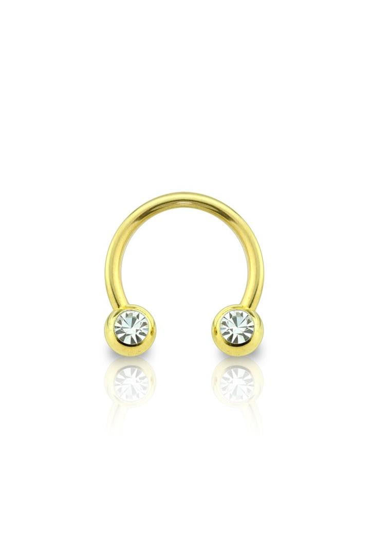 Surgical Steel Horseshoe CZ Ball Ends