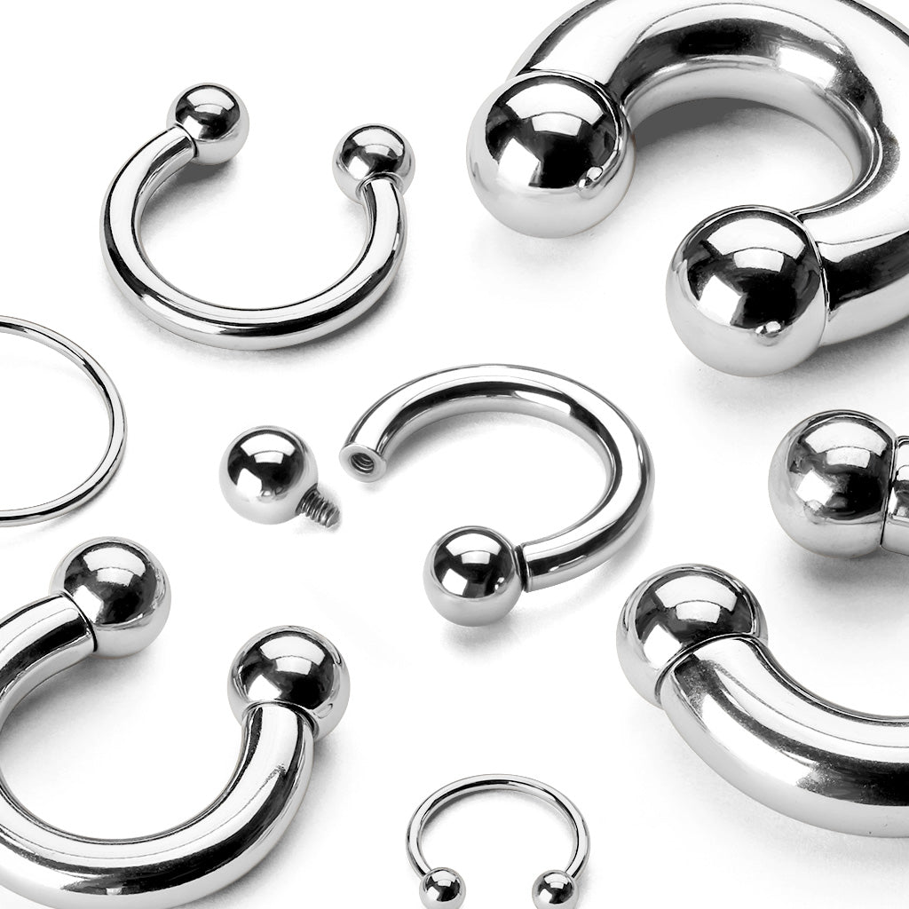 Large Gauge Horseshoe - Silver