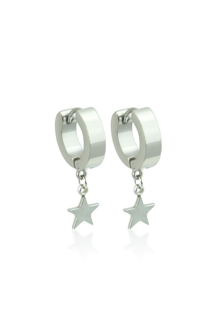 Stainless Steel Hoop - Star Dangle