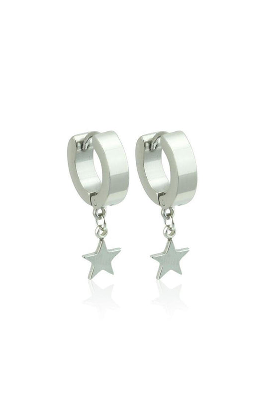 Stainless Steel Hoop - Star Dangle