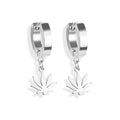 Stainless Steel Hoop - Small Marijuana Dangle