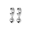 Stainless Steel Hoop - Heart Dangle
