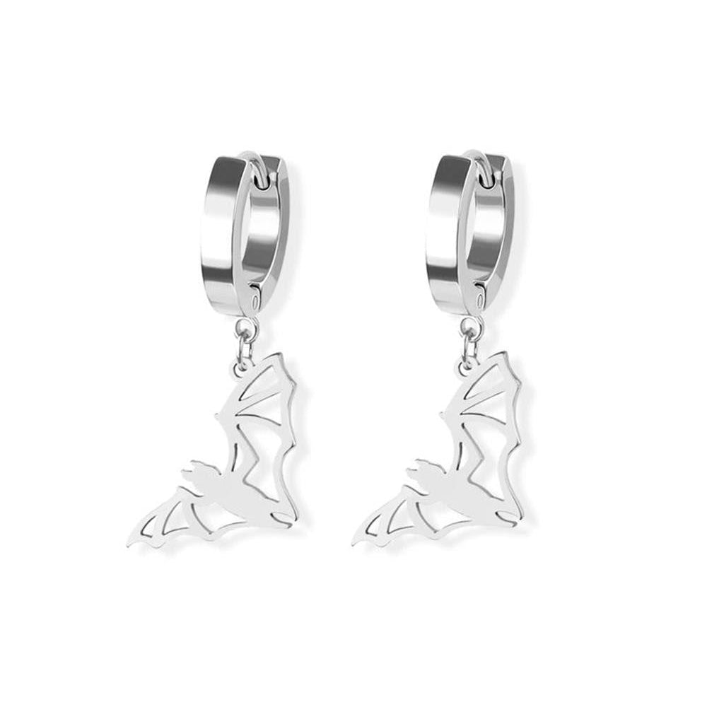 Stainless Steel Hoop - Bat Dangle