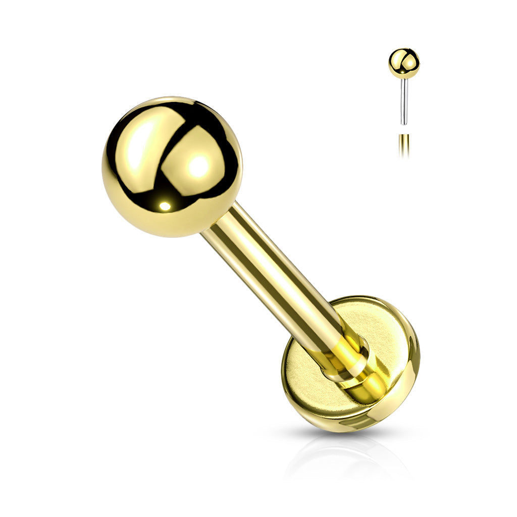 Ball Top Surgical Steel Push Pin Flat Back Nose Stud