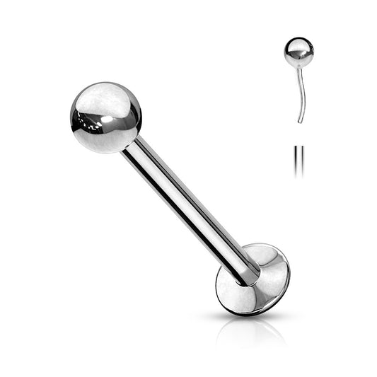 Ball Top Surgical Steel Push Pin Flat Back Nose Stud