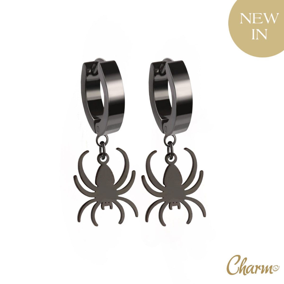 Sleek Spider Hoop Earrings - F6