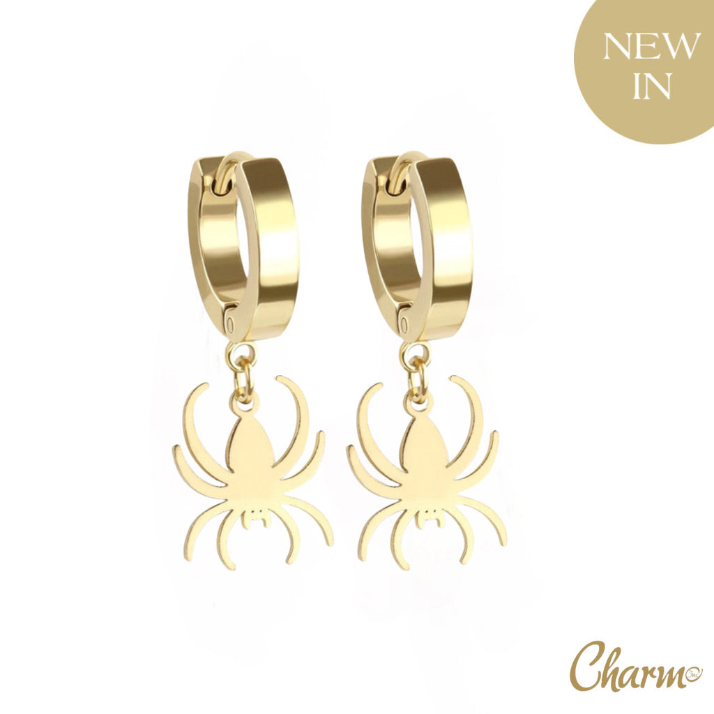 Sleek Spider Hoop Earrings - F6