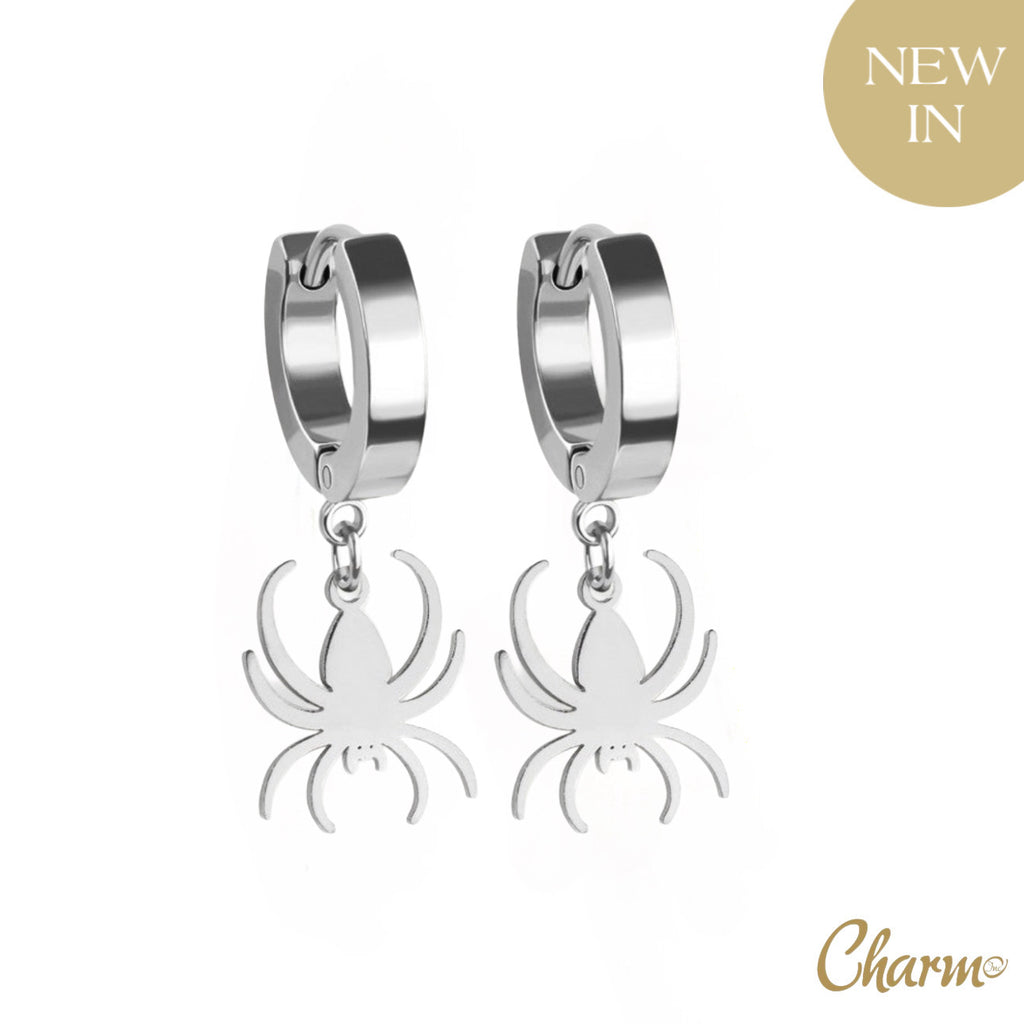 Sleek Spider Hoop Earrings - F6