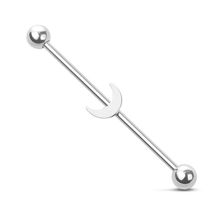 Surgical Steel Industrial Bar Crescent Moon
