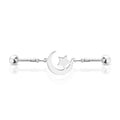 Surgical Steel Industrial Bar Moon and Star