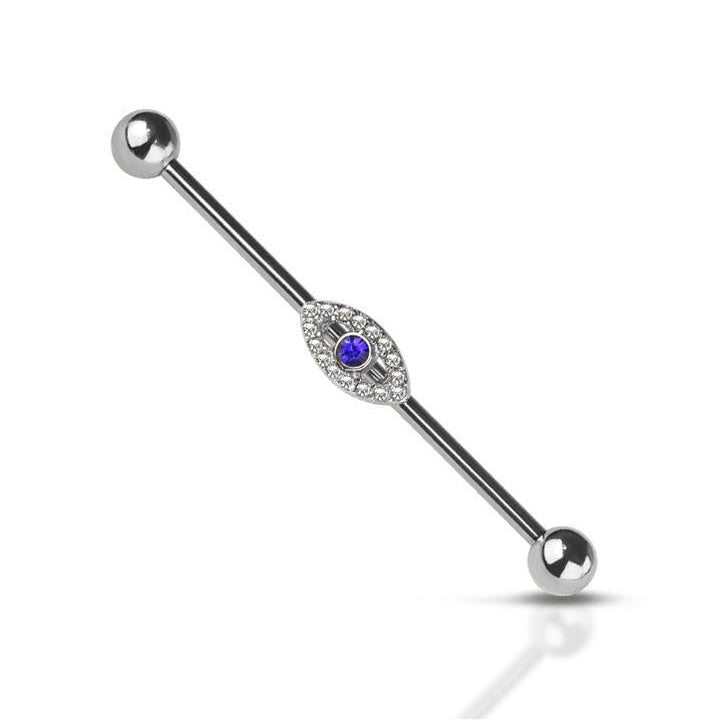 Surgical Steel Industrial Bar Evil Eye
