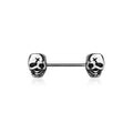 Surgical Steel Nipple Bar Skull Ends