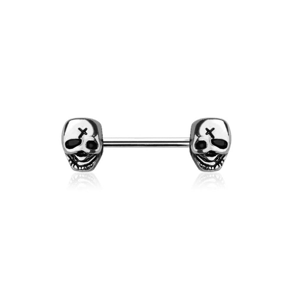 Surgical Steel Nipple Bar Skull Ends