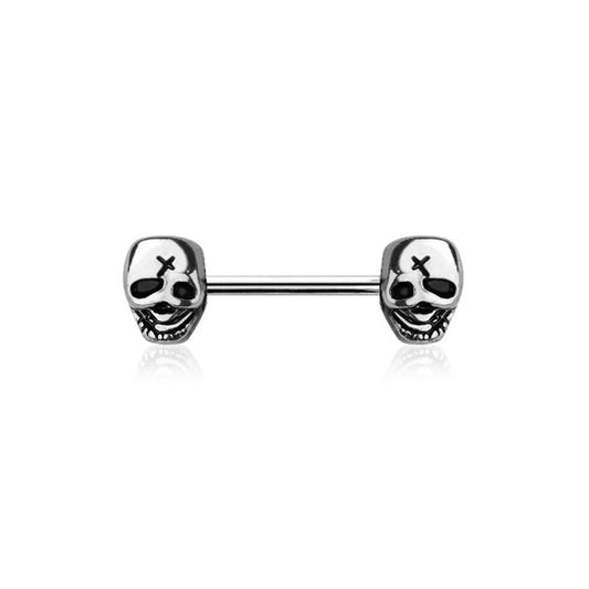 Surgical Steel Nipple Bar Skull Ends