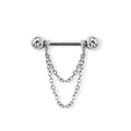 Surgical Steel Nipple Bar Double Chain