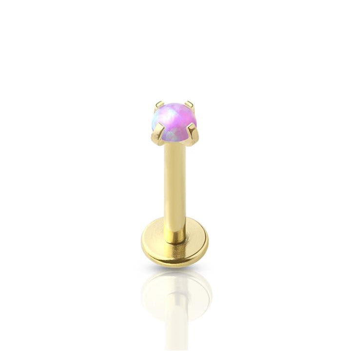 Opal Prong Set Surgical Steel Labret