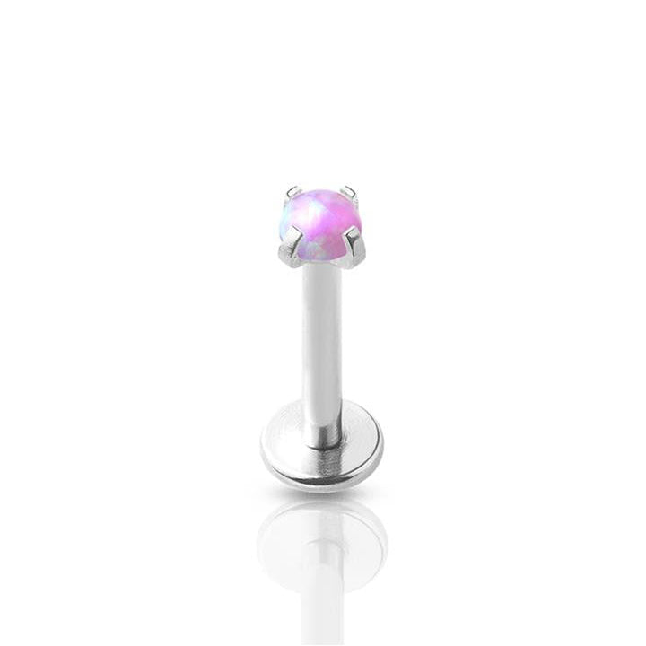 Opal Prong Set Surgical Steel Labret