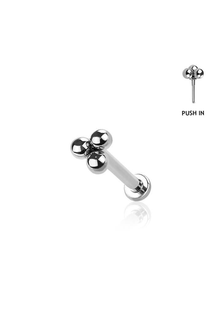 Triple Micro Bead Surgical Steel Labret