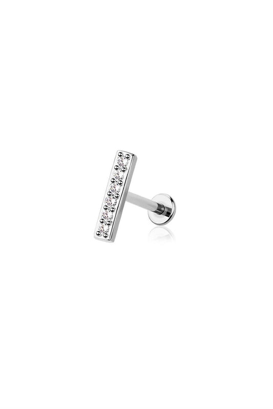 CZ Bar Surgical Steel Labret