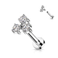CZ Triangle Surgical Steel Labret
