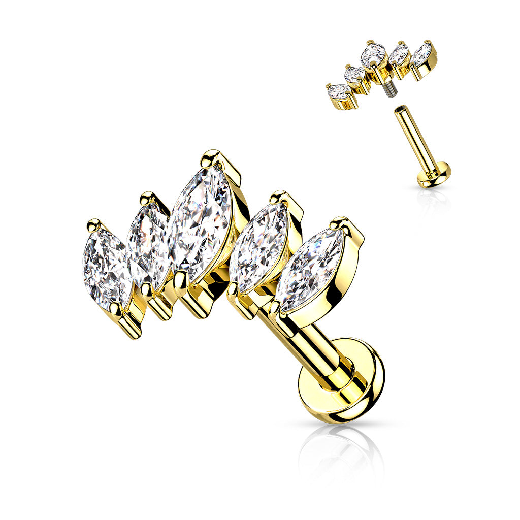 Marquise Fan Surgical Steel Labret