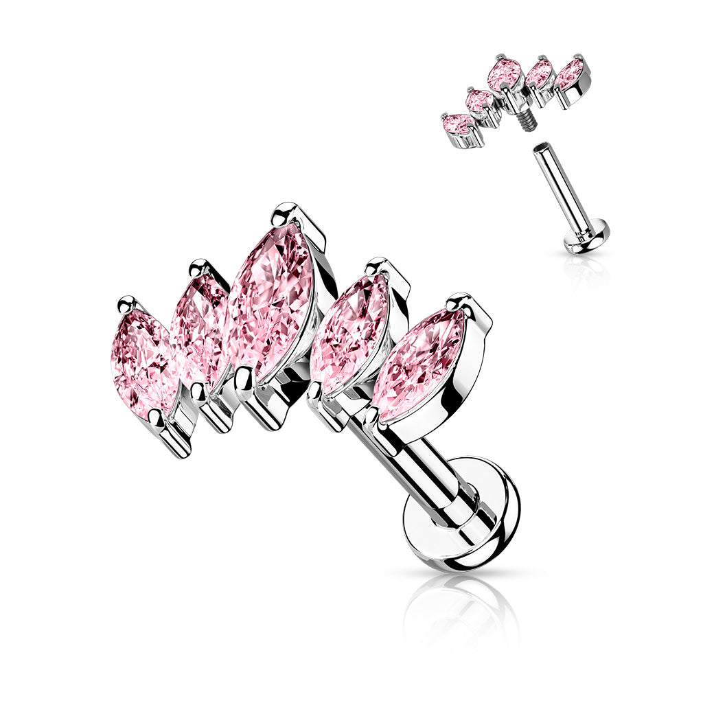 Marquise Fan Surgical Steel Labret