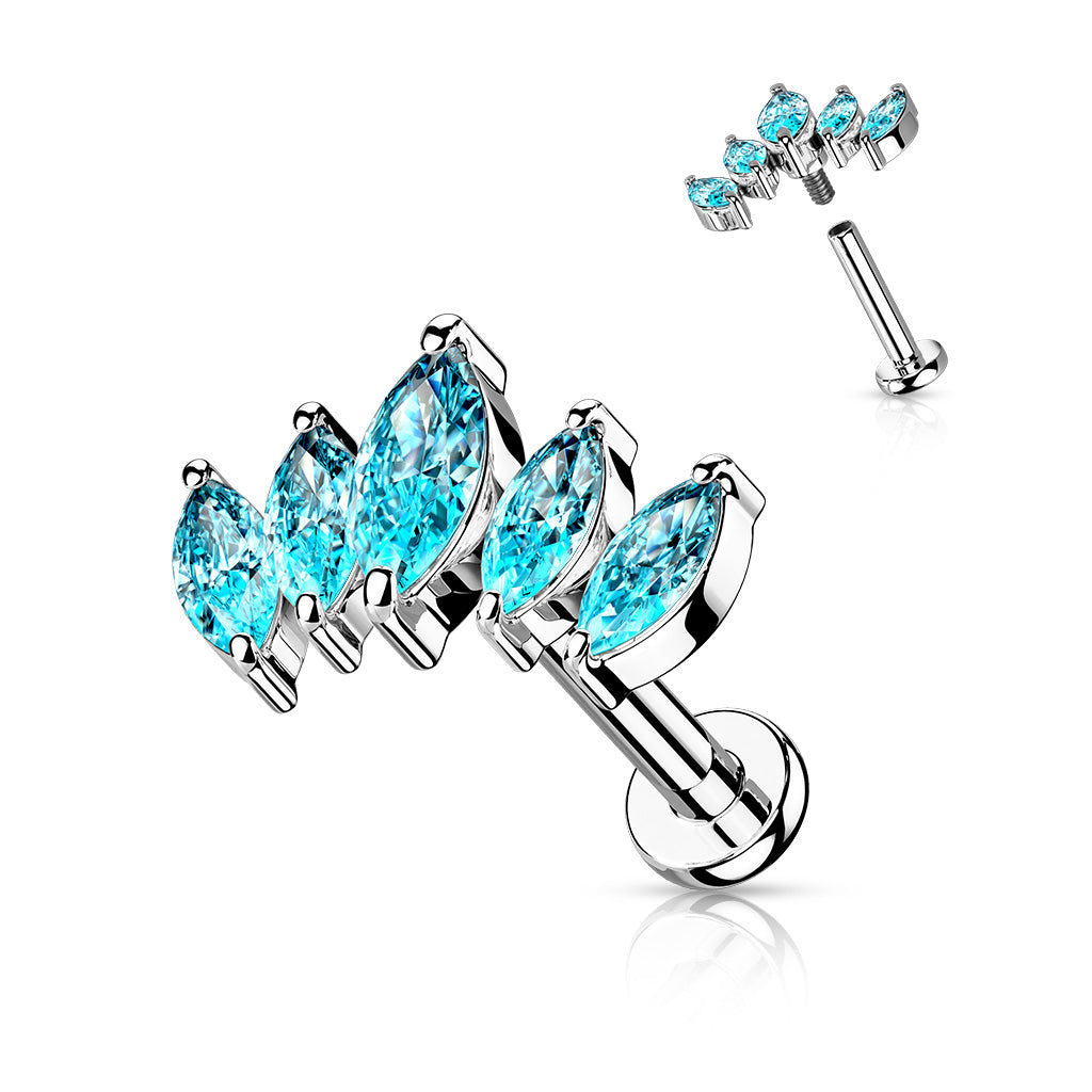 Marquise Fan Surgical Steel Labret
