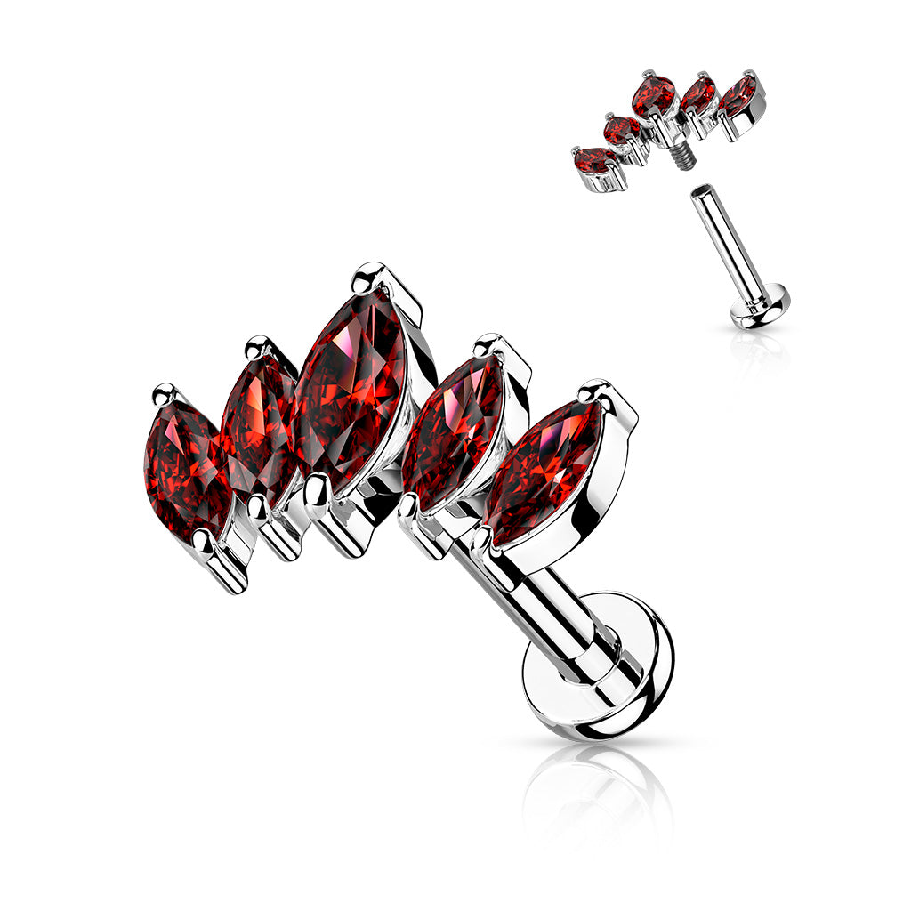 Marquise Fan Surgical Steel Labret