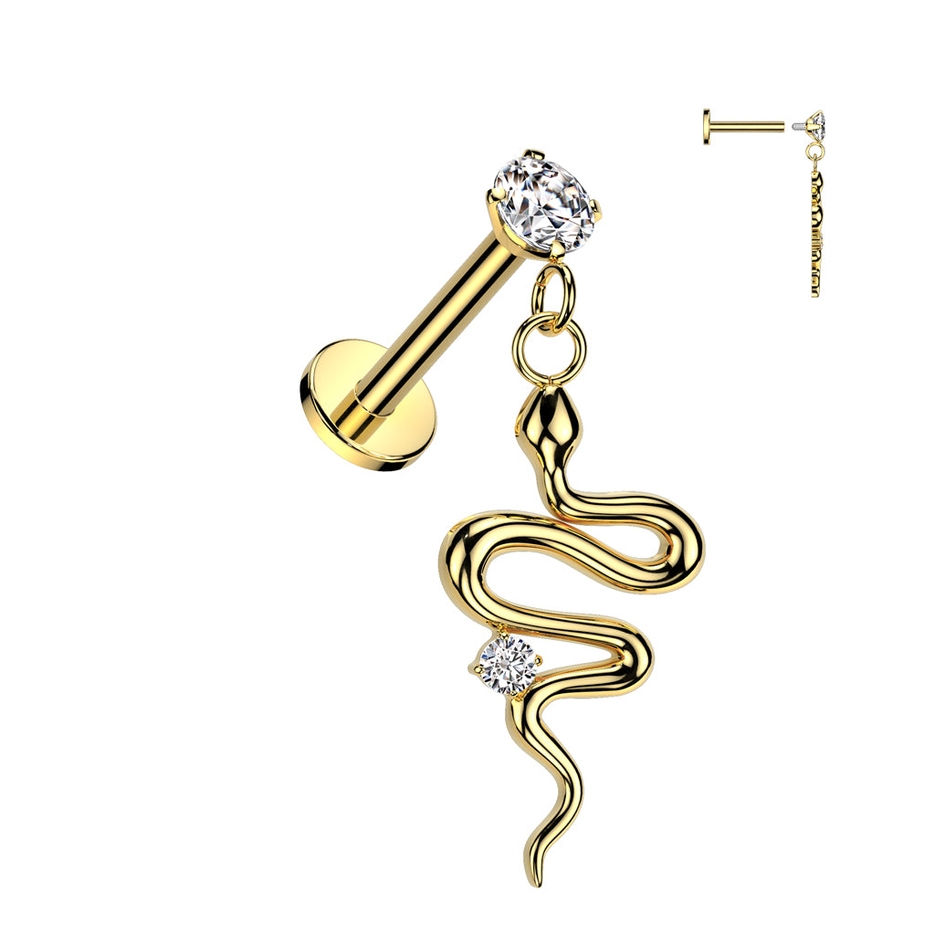 Dangle Snake Surgical Steel Labret