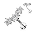 CZ Flower Cluster Surgical Steel Labret