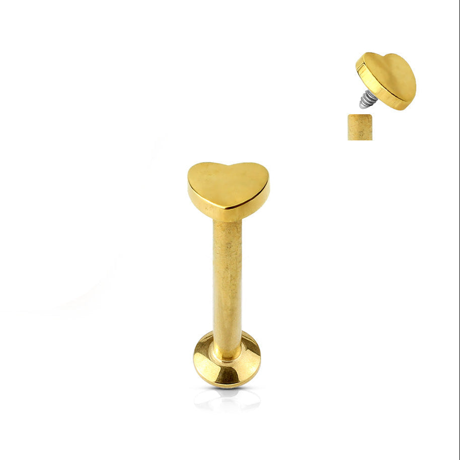 Mini Heart Surgical Steel Labret