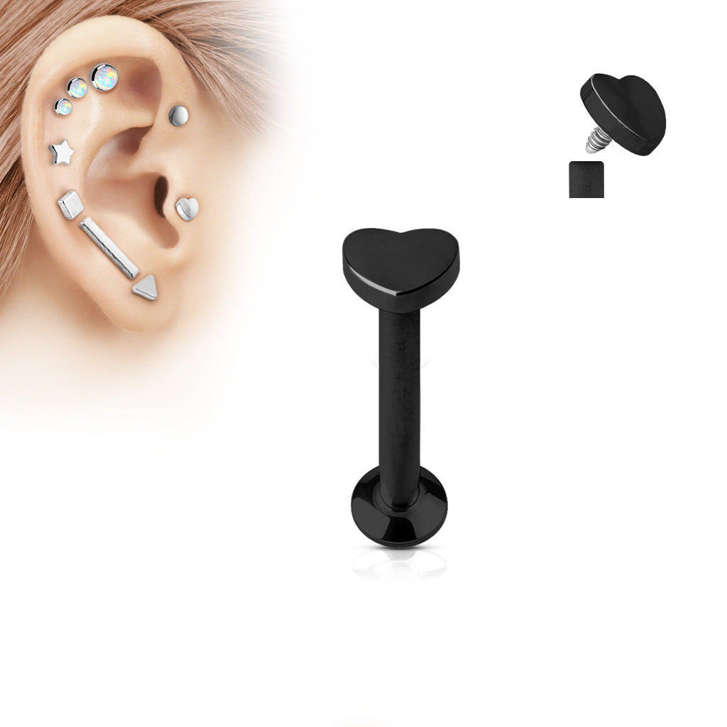 Mini Heart Surgical Steel Labret