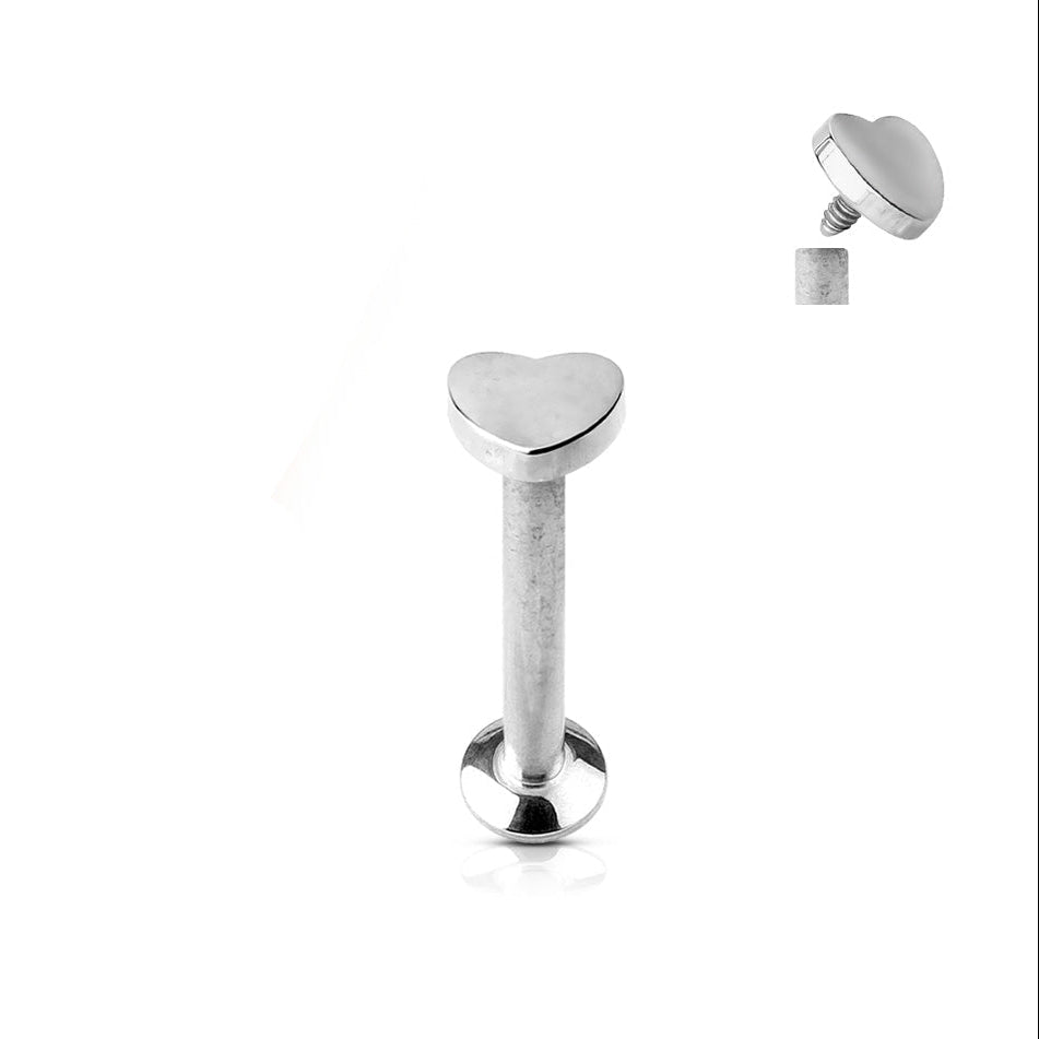 Mini Heart Surgical Steel Labret