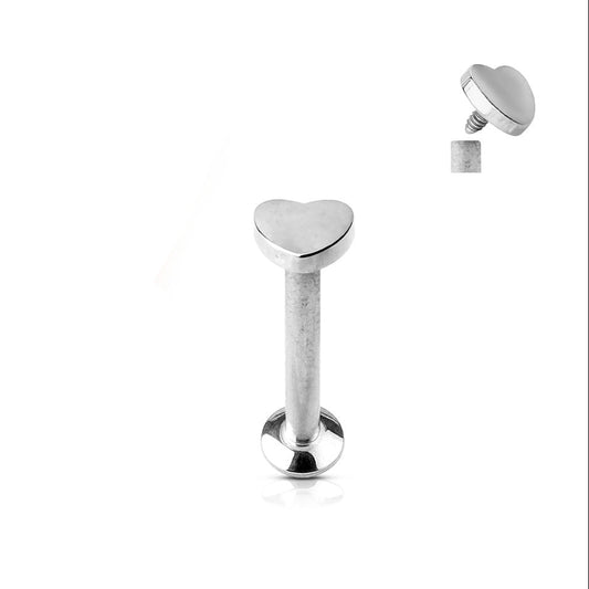 Mini Heart Surgical Steel Labret