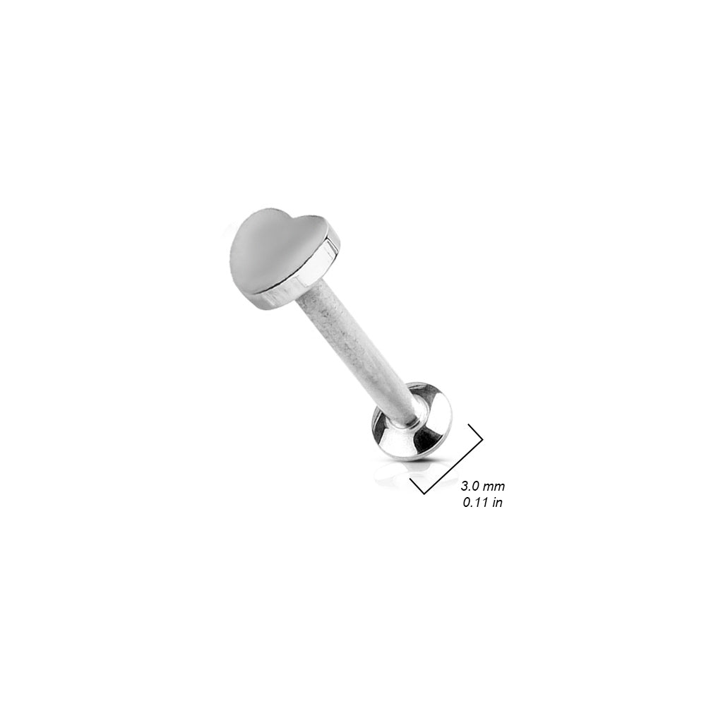 Mini Heart Surgical Steel Labret