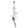 Surgical Steel Belly Bar Gun Dangle