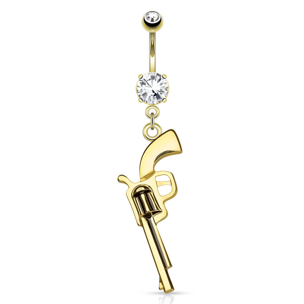 Surgical Steel Belly Bar Gun Dangle