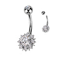 Quartz Floral Belly Bar -D18